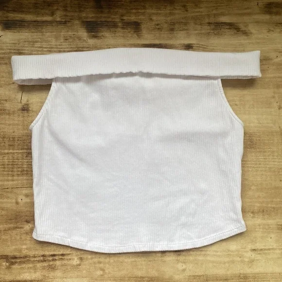 Zara Ribbed Off the Shoulder Cropped Top - Picture 3 of 5